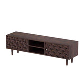 Teblonn Solid Sheesham Wood TV Unit (Walnut Finish)